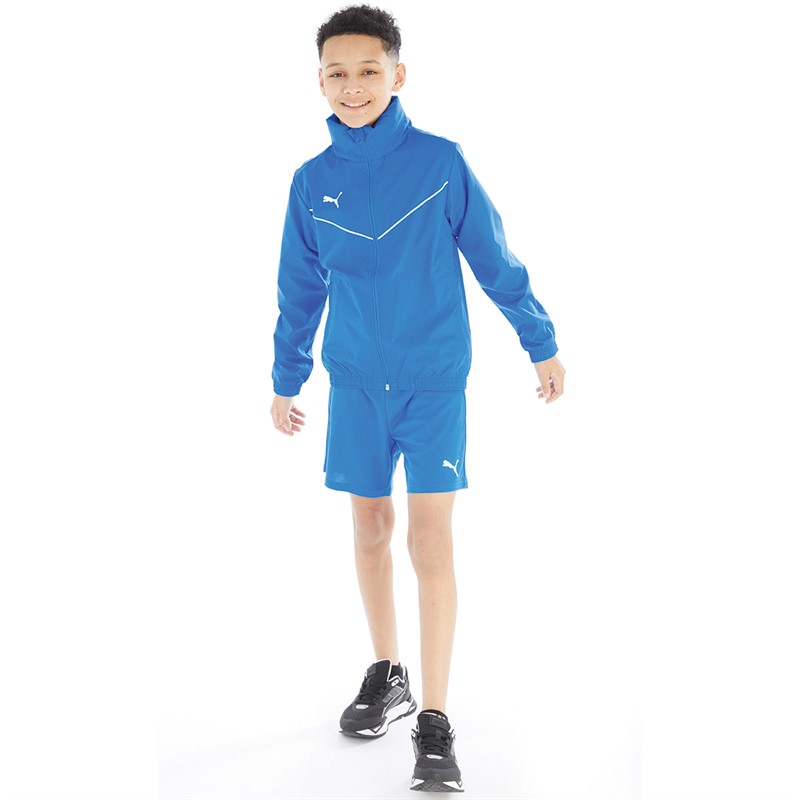 Puma Boys Teamrise All Weather Jacket Electric Blue Lemonade