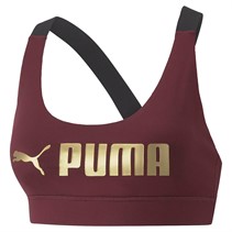 Puma Damskie Fit dryCELL Mid Impact Sports Staniki Sportowe Purpurowy
