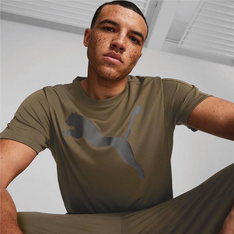 Puma Heren Fit dryCELL Logo Sports Performance Tops Groen