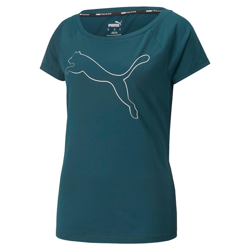 Puma Dames Train Favorite dryCELL Cat Sports Performance Tops Groen