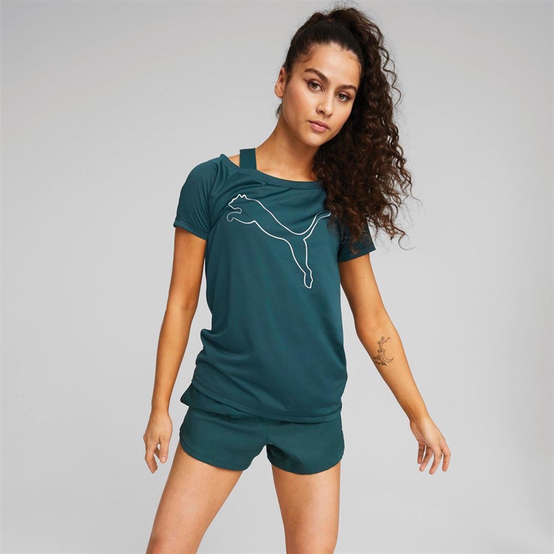 Puma Dames Train Favorite dryCELL Cat Sports Performance Tops Groen