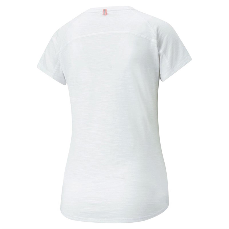 Puma Dames Run dryCELL Logo Sports Performance Tops Wit