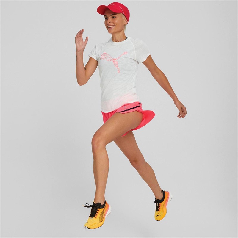 Puma Dames Run dryCELL Logo Sports Performance Tops Wit