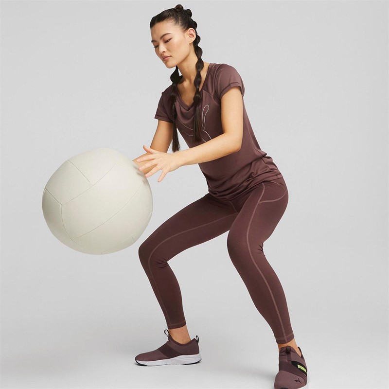 Puma Dames Train Favorite dryCELL Cat Sports Performance Tops Paars