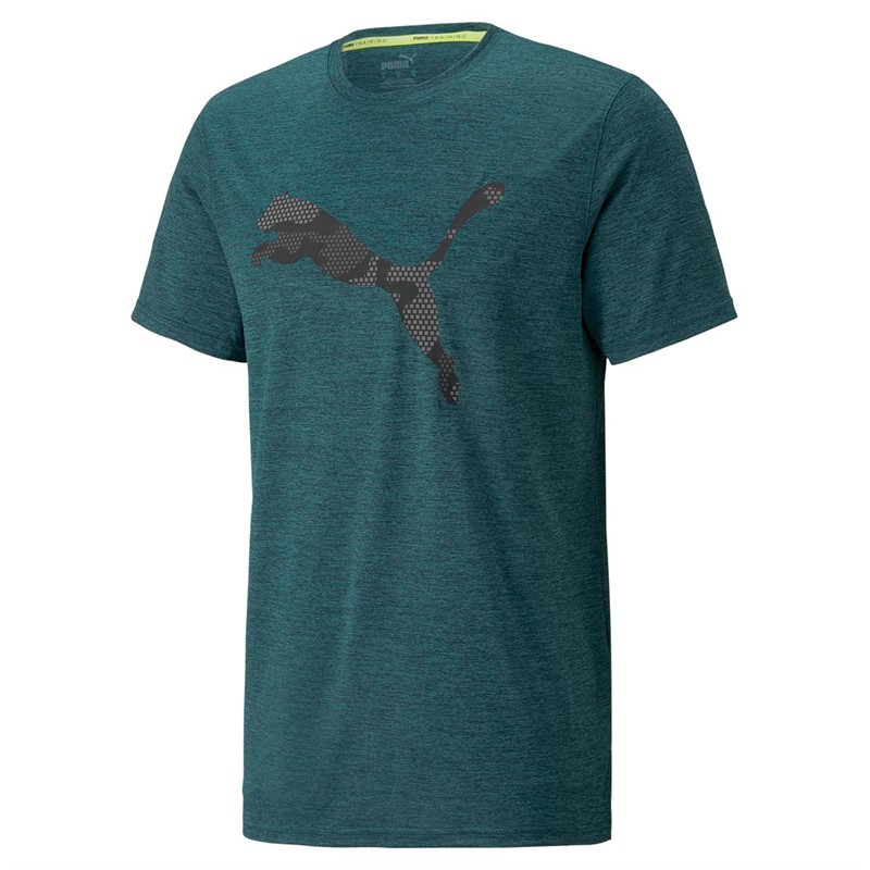 Puma Heren Train Favorite dryCELL Heather Cat Sports Performance Tops Groen