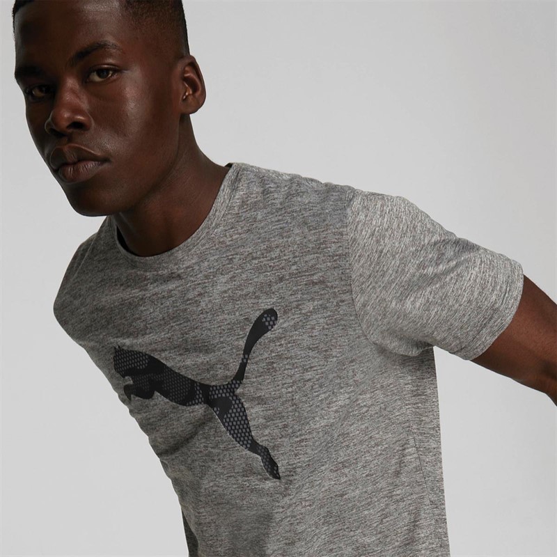 Puma Heren Train Favorite dryCELL Heather Cat Sports Performance Tops Grijs