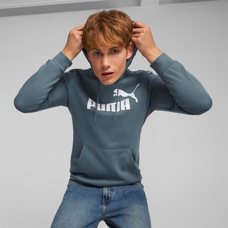 Puma Heren Essentials Big Logo Hoodies Blauw