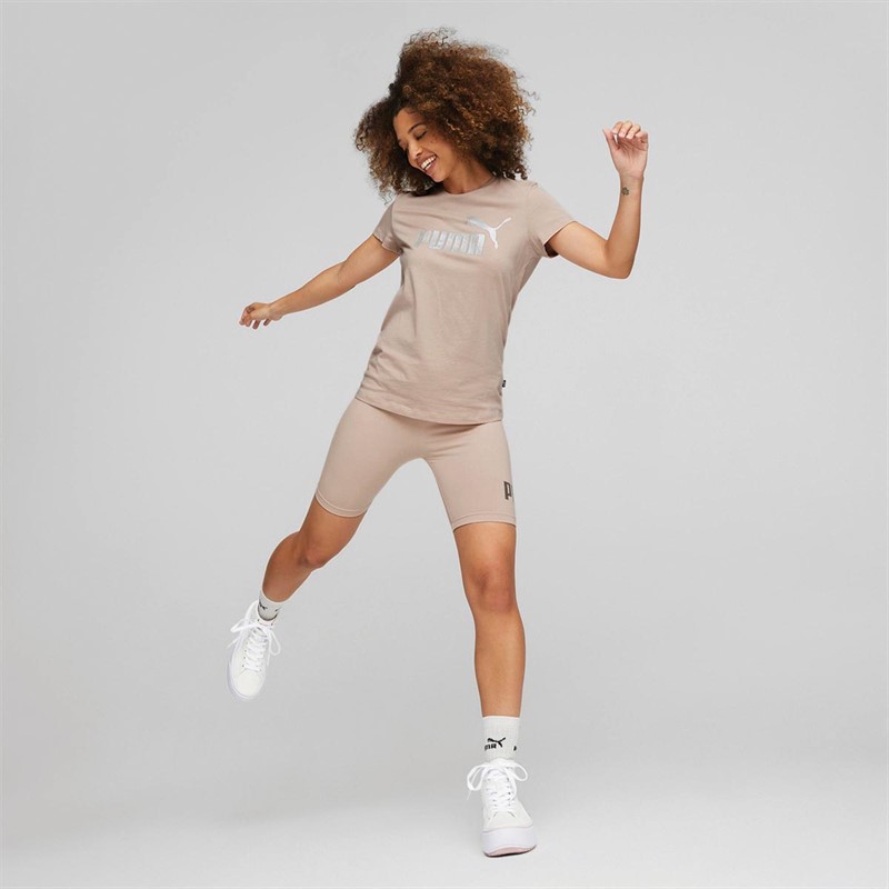 Puma Hauts Essentials+ Metallic Logo Femme Rose