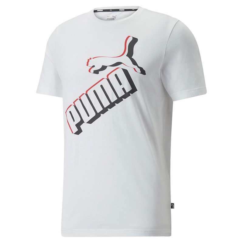 Puma T-Shirts Essentials+ Big Logo Homme Blanc