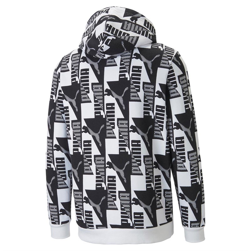 Puma Herren Power AOP Kapuzenpullover Weiß