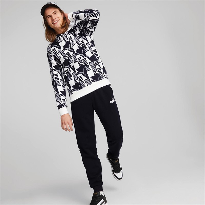 Puma Herren Power AOP Kapuzenpullover Weiß