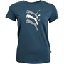 Puma Womens Graphic Laser Cut T-Shirt Dark Night