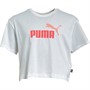 Puma Girls Logo Cropped T-Shirt Puma White
