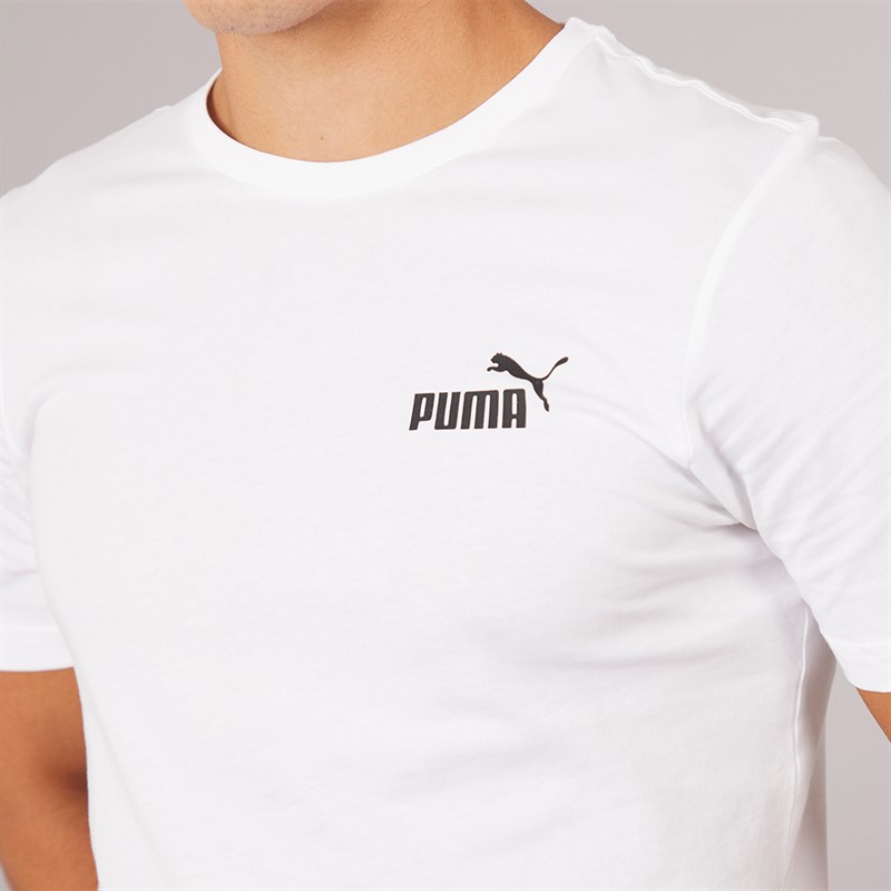 Puma Mens Essentials Small Logo T-Shirt Puma White