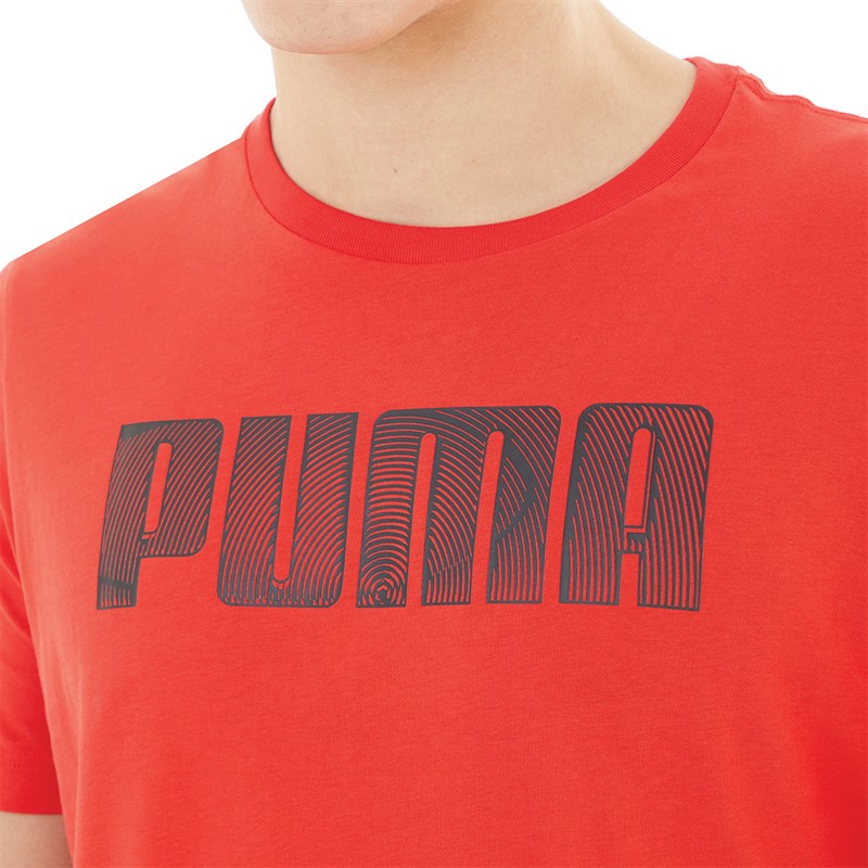 Puma Mens Sportstyle Logo T-Shirt Red