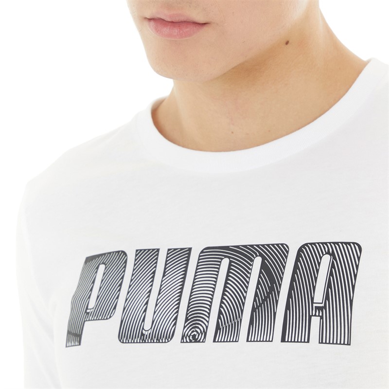 Puma Mens Sportstyle Logo T-Shirt Puma White