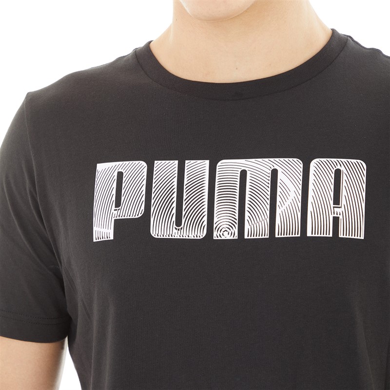 Puma Mens Sportstyle Logo T-Shirt Puma Black