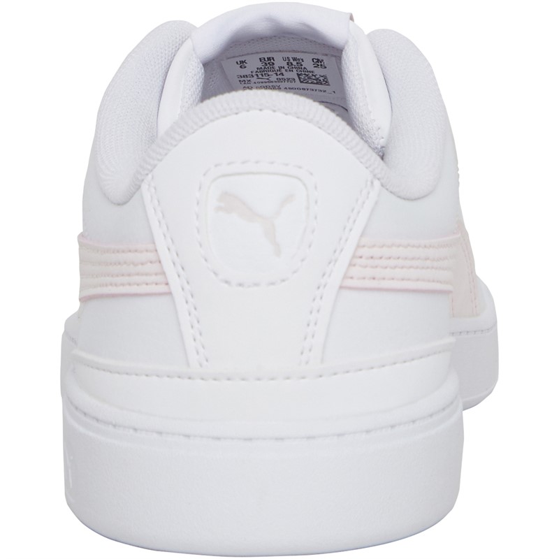 Puma Womens Vikky V3 Leather Trainers White/Pink