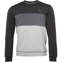 Puma Mens Cloudspun Colorblock Golf Sweatshirt Black/Grey/White