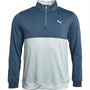 Puma Mens Gamer dryCELL Colorblock 1/4 Zip Golf Top High Rise/Blue
