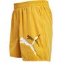 Puma Mens Essentials+ Logo Power Cat 5 Inch Shorts Mustard Seed