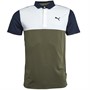 Puma Mens Cloudspun Colorblock Golf Polo Blue/Sage/White
