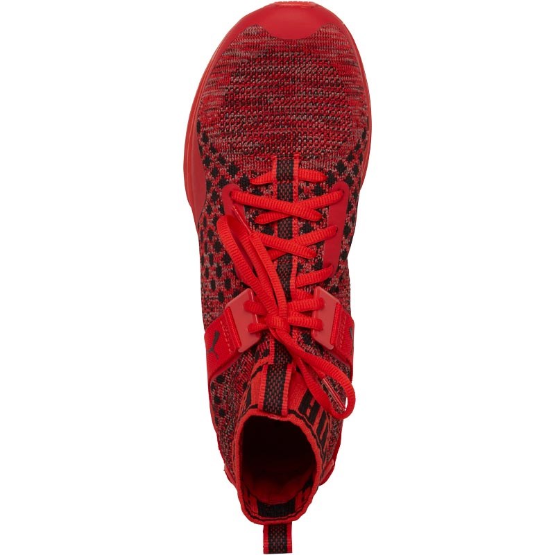 puma ignite evoknit red/black