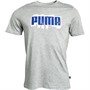 Puma Mens Graphics Puma Wording T-Shirt Light Grey Heather
