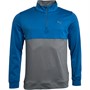 Puma Mens Gamer dryCELL Colorblock 1/4 Zip Golf Top Blue/Grey