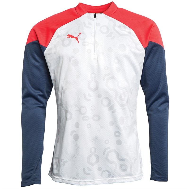 Puma Mens IndividualCUP 1/4 Zip Top Puma White