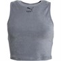 Puma Womens Classics Terry Crop Top Dark Grey