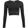 Puma Womens Train Formknit Cropped Long Sleeve Training Top Puma Black/Asphalt