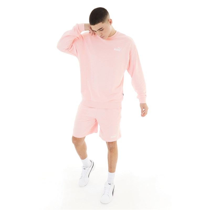 Puma Mens Relaxed Sweatshirt And Shorts Pink