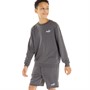 Puma Boys Logo Shorts And Crew Suit Shadow Grey