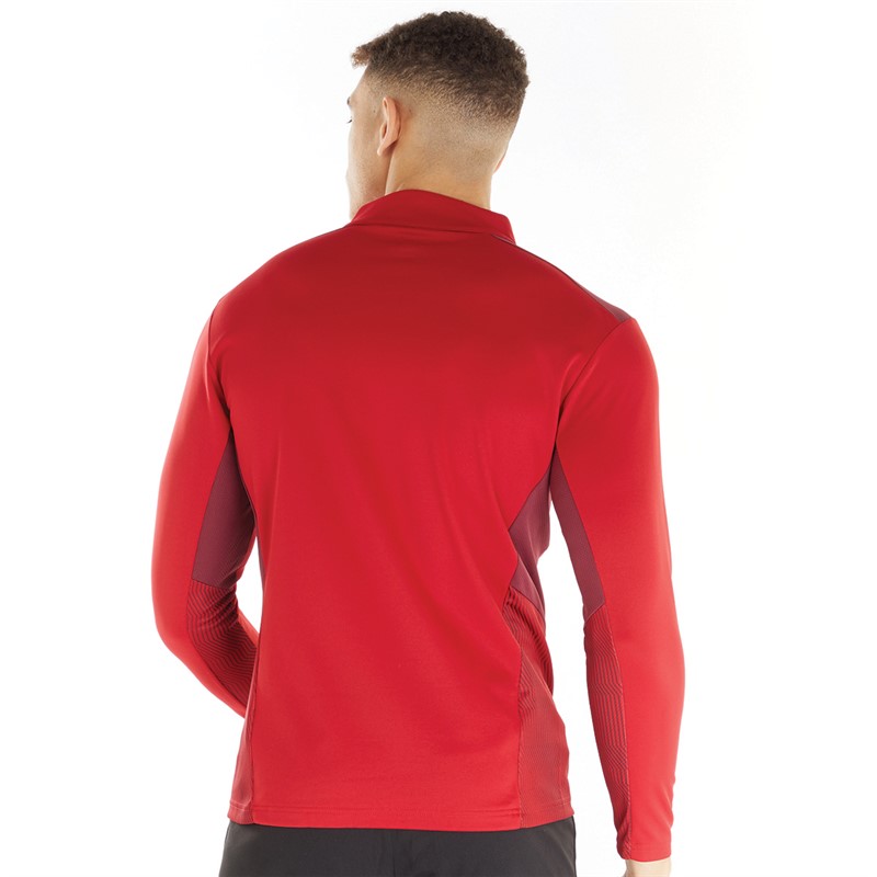 Puma Mens Cup Training 1/4 Zip Top Chilli Pepper/Cordovan/Red Blast