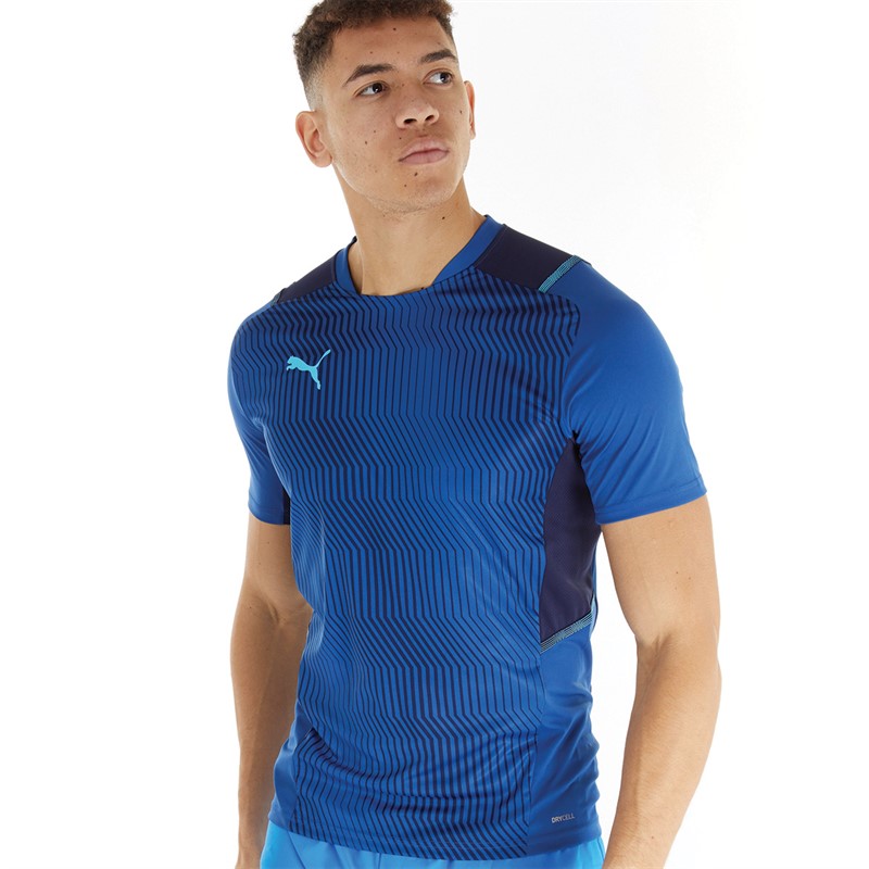 Puma Mens Cup Graphic Training Top Limoges/Peacoat/Blue Atoll