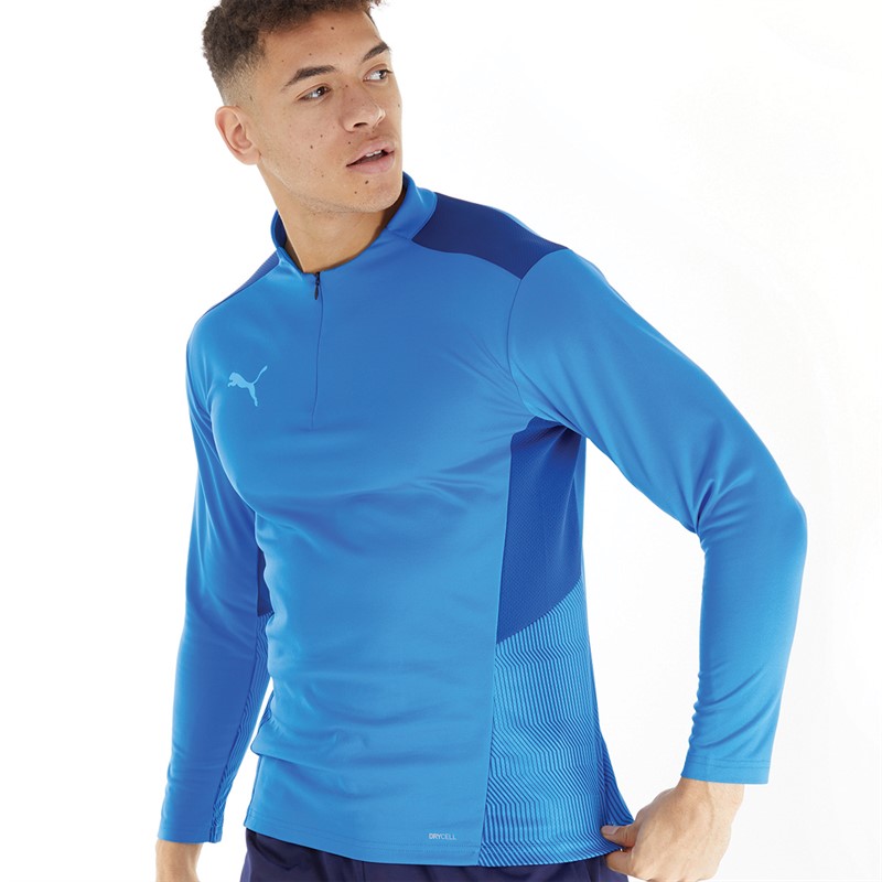 Puma Mens Cup Training 1/4 Zip Top Blue