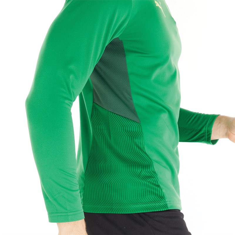 Puma Mens Cup Training 1/4 Zip Top Amazon Green/Dark Green/Green Gecko