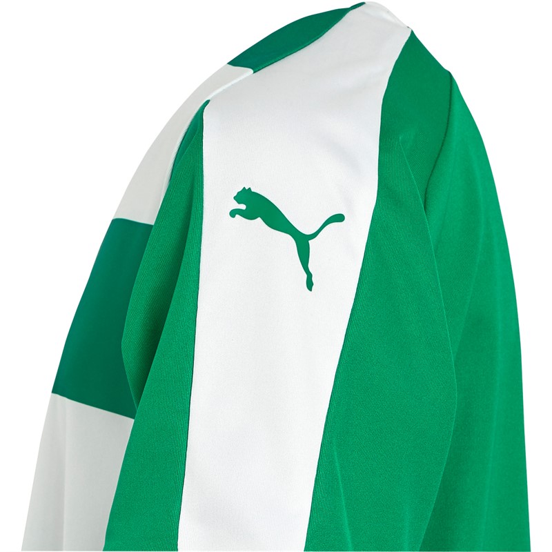 Puma Junior Boys Liga Hooped Jersey Pepper Green/White