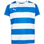 Puma Boys Liga Hooped Jersey Electric Blue Lemonade/White