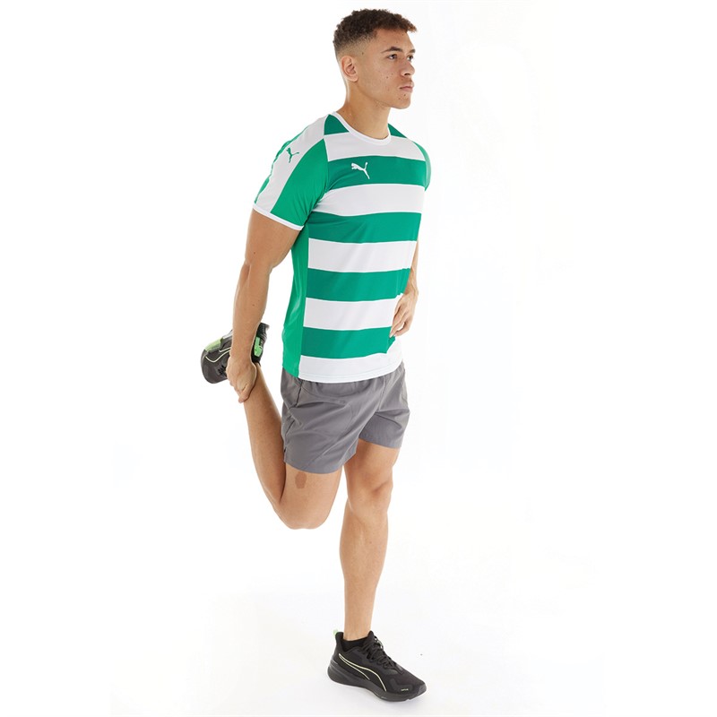 Puma Mens Liga Hooped Jersey Pepper Green/White