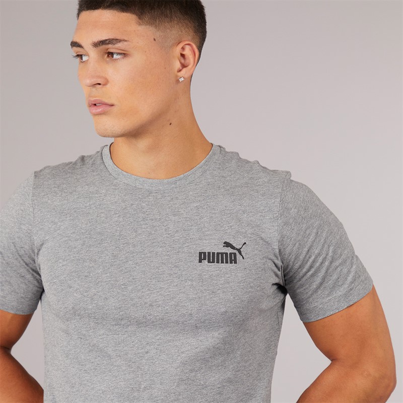Puma Mens Essentials Logo T-Shirt Medium Grey Heather