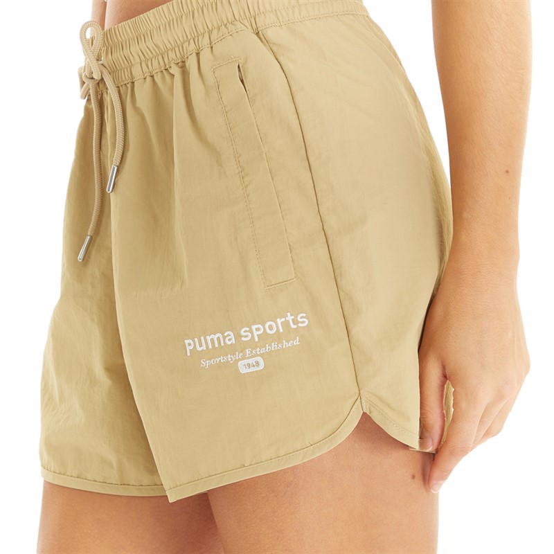 Puma Womens Team Woven Shorts Sand