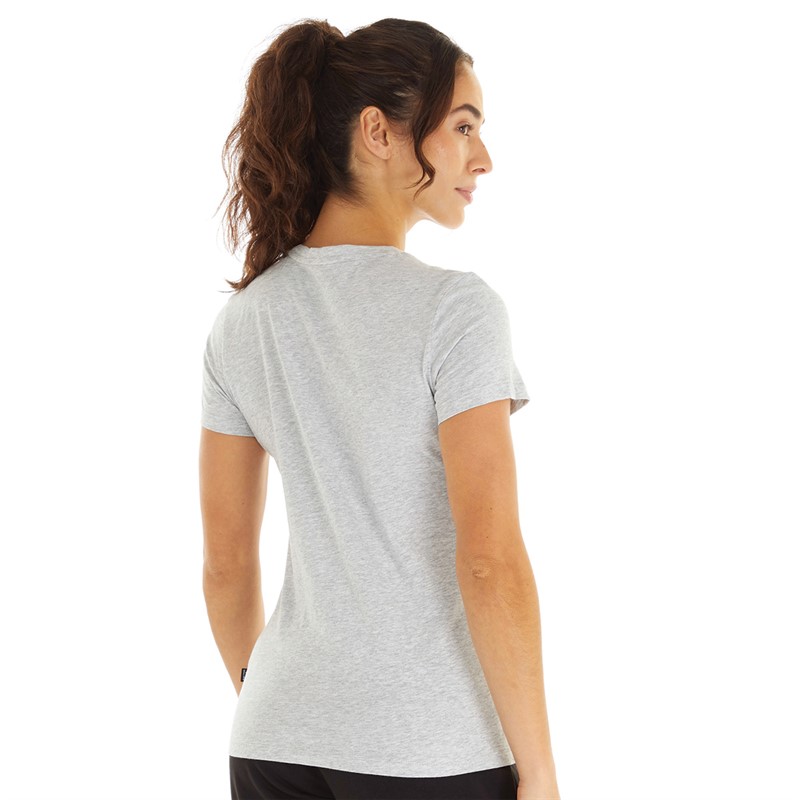 Puma Womens Essentials Logo T-Shirt Light Grey Heath