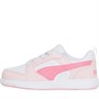 Puma Infant Girls Rebound V6 Lo AC Trainers Pink/White/Orange