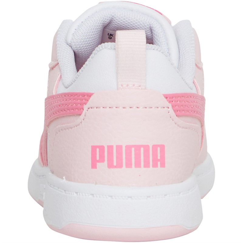 Buy Puma Infant Girls Rebound V6 Lo AC Trainers Pink/White/Orange