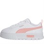 Puma Girls Mayze Leather Trainers Peach/White