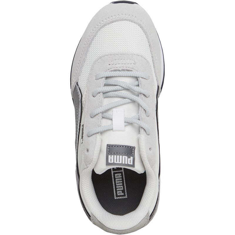 Puma Kids Future Rider Double Trainers Two Grey/White