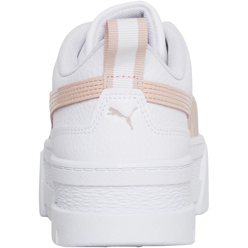 Puma Junior Girls Mayze Patent Trainers White/Rose
