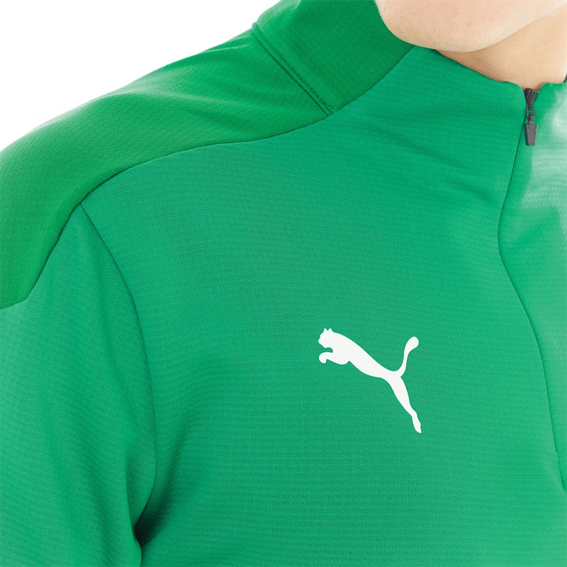 Puma Mens Goal 1/4 Zip Training Top Pepper Green/Power Green